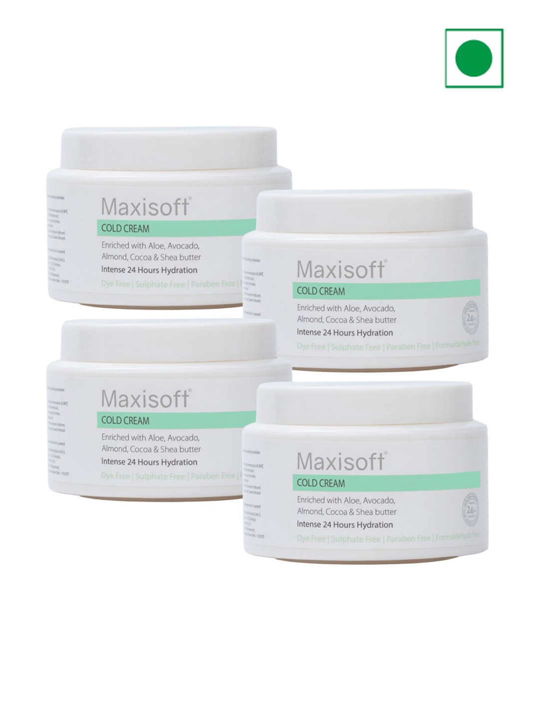

Maxisoft Set of 4 Cold Cream with Aloe & Avocado - 50 g each, White