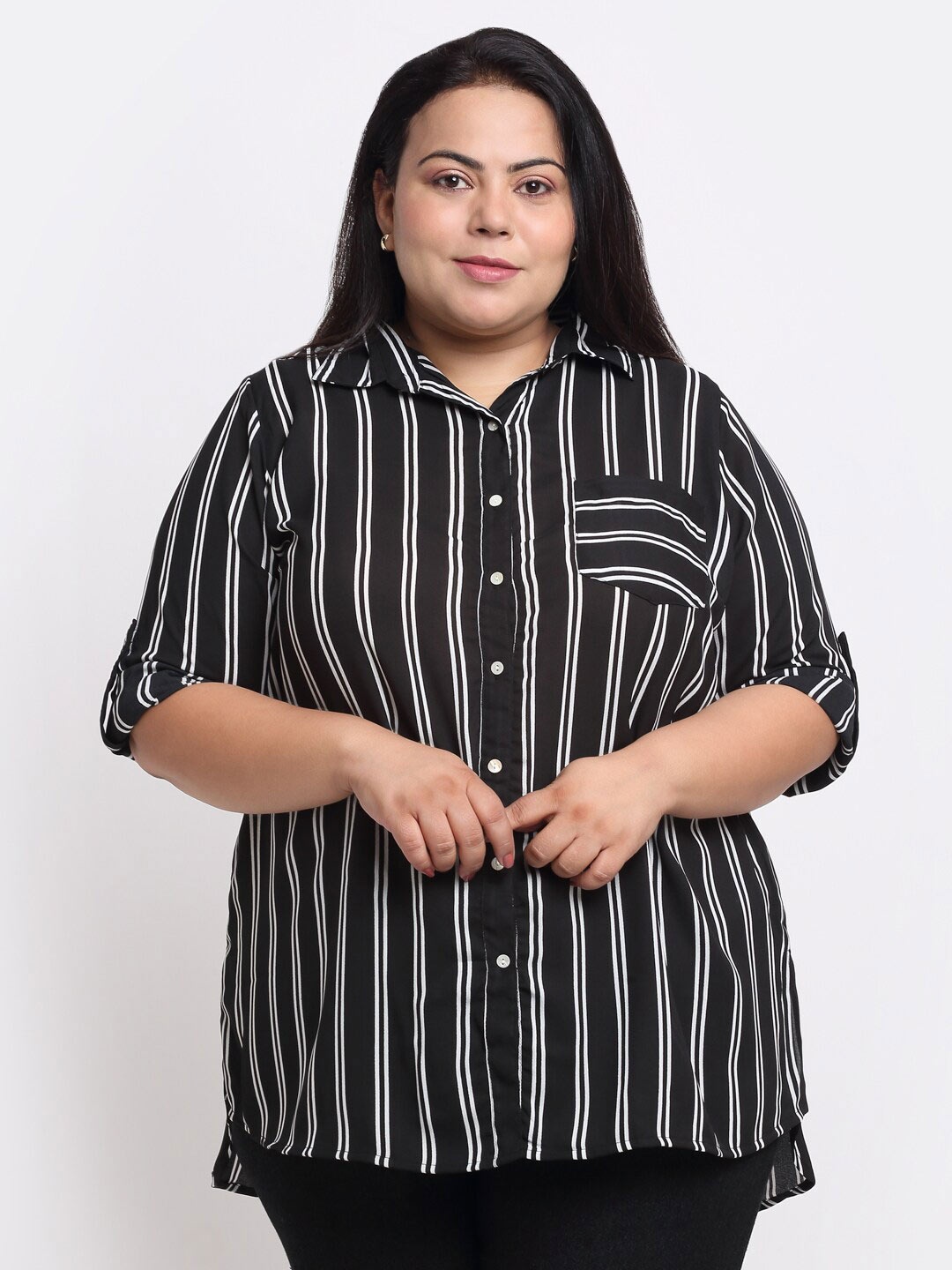 

sindrellastorie Striped Crepe Top, Black