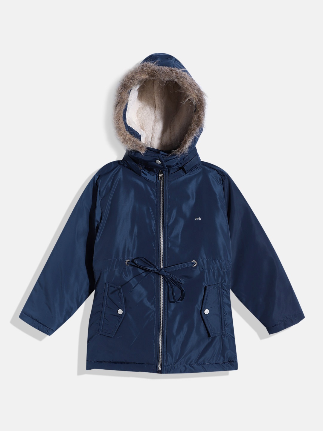 

Okane Girls Longline Parka Jacket, Navy blue