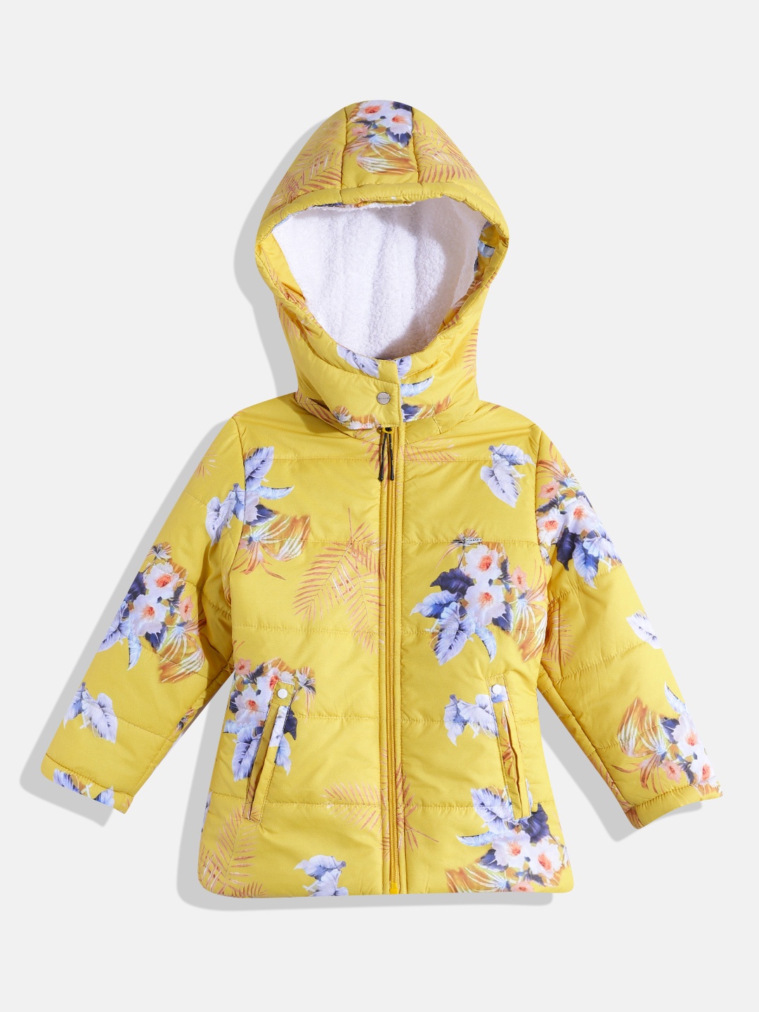 

Okane Girls Floral Print Padded Jacket, Yellow