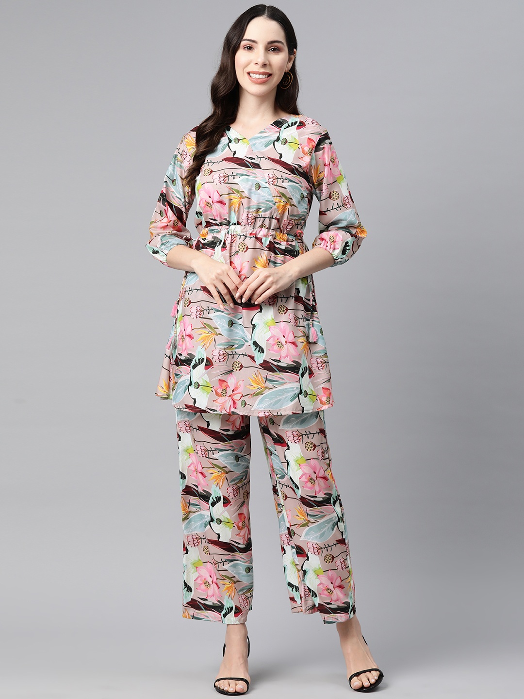 

Readiprint Floral Printed Co-Ords, Brown