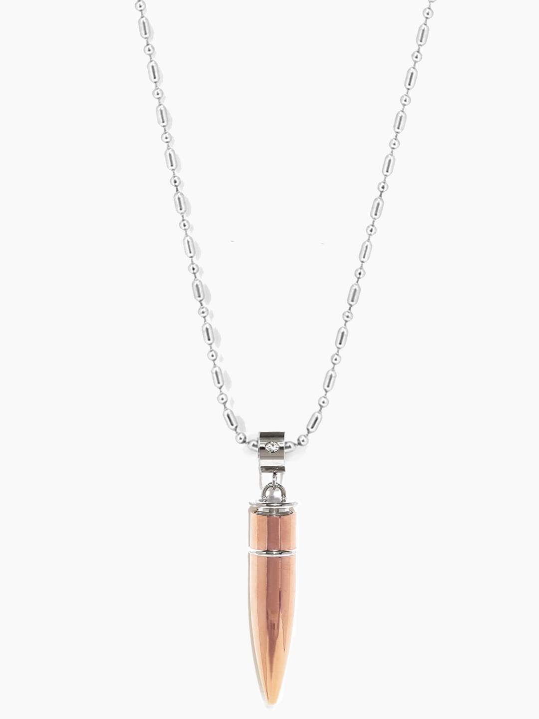 

Yellow Chimes Golden Stainless Steel Bullet Rocking Chain Pendant, Gold