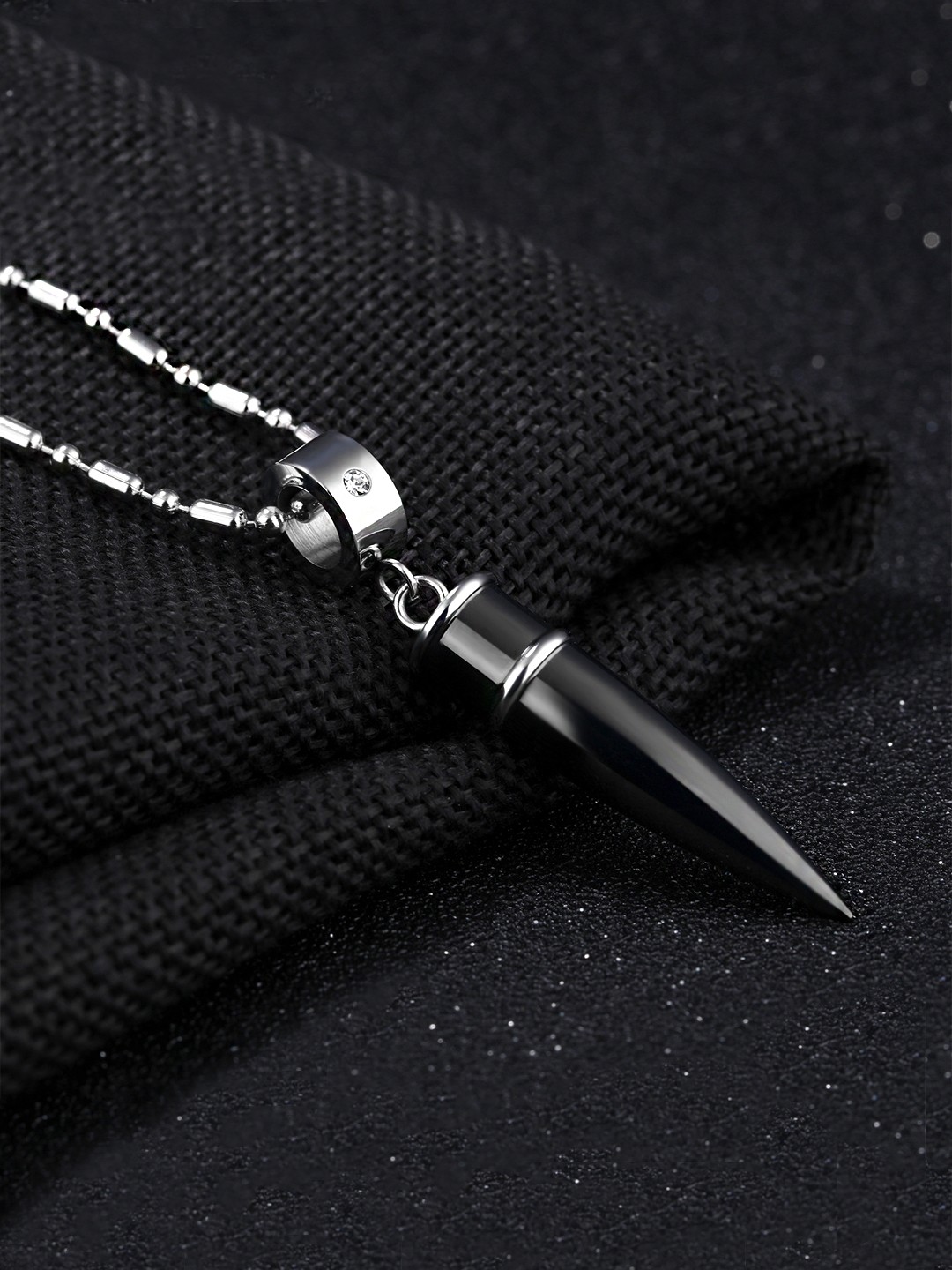 

Yellow Chimes Black Bullet Stainless Steel Rocking Pendant
