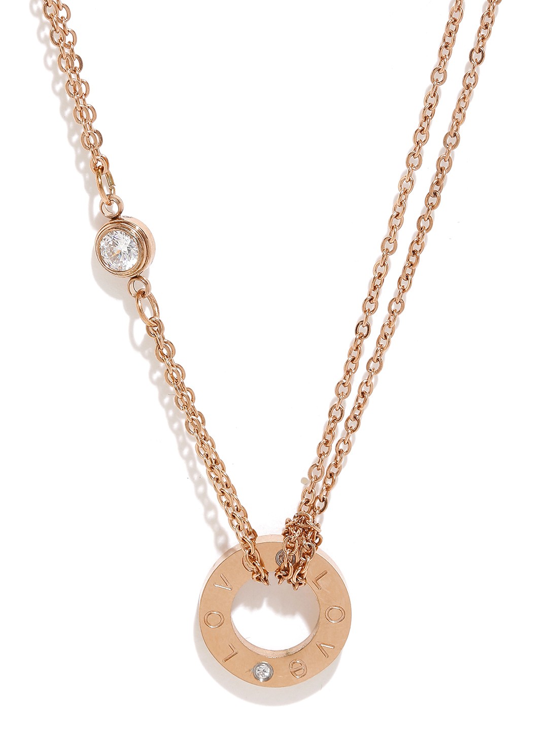 

Yellow Chimes Woman Stainless Steel Western Style Fate Love Never Fading Pendant, Copper