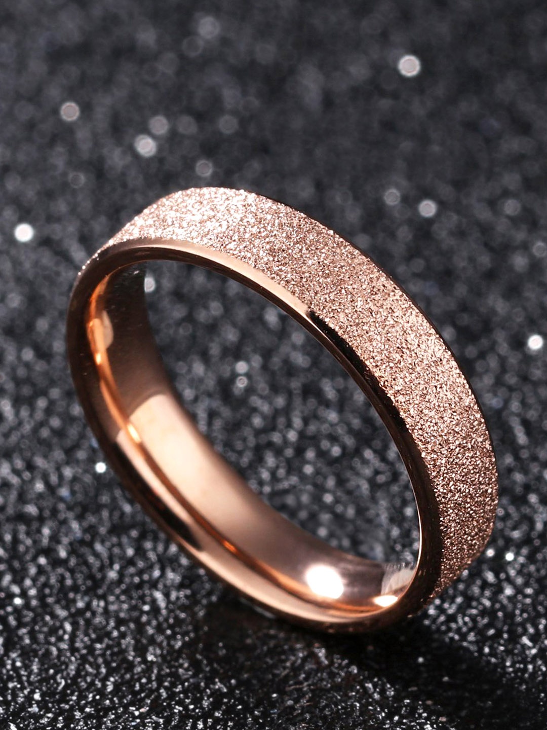 

Yellow Chimes Rose Gold-Plated Crystal Pave Setting Ring