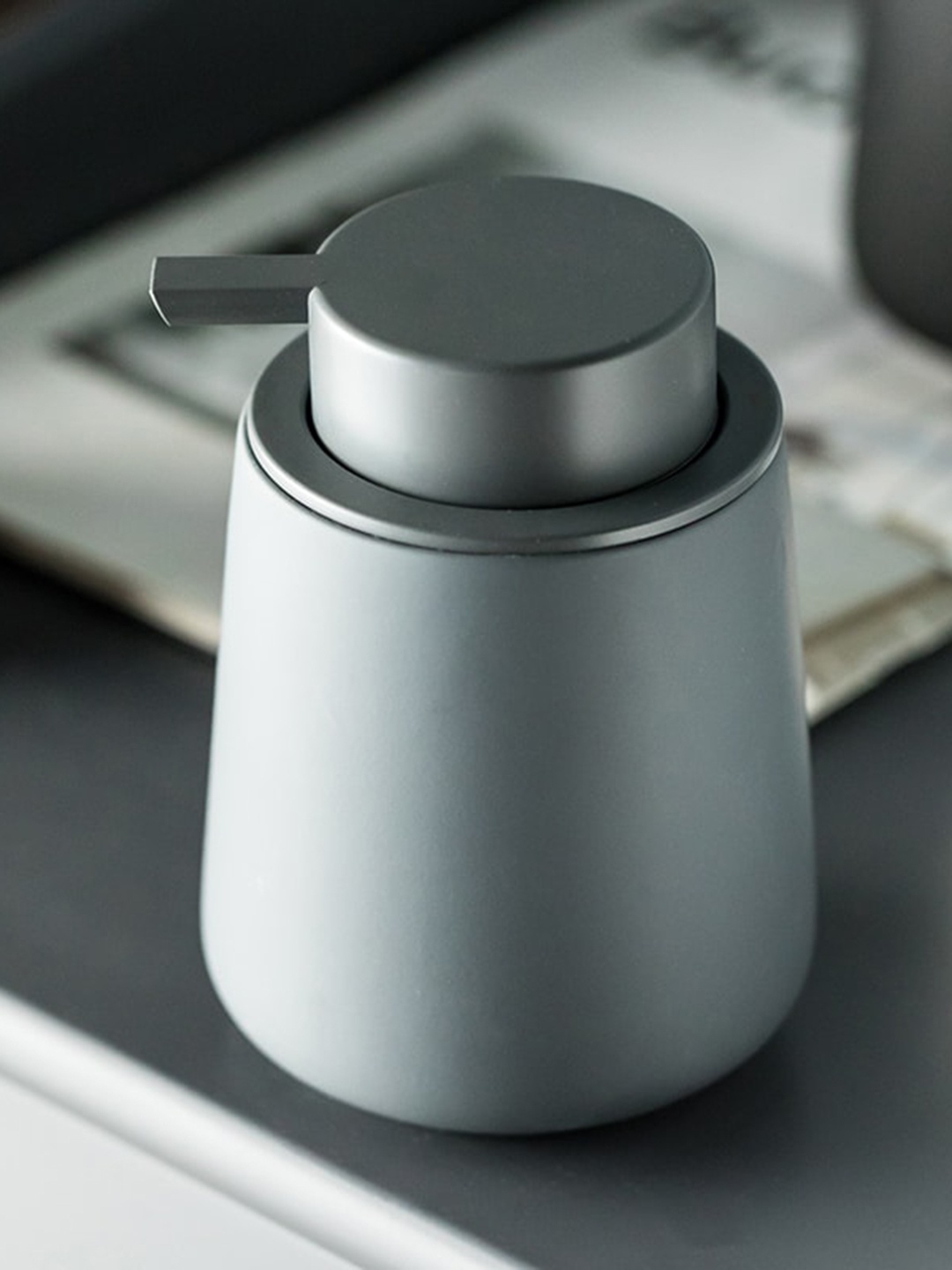 

FabSeasons Grey Matte Finish Ceramic Soap Dispenser - 380 ML