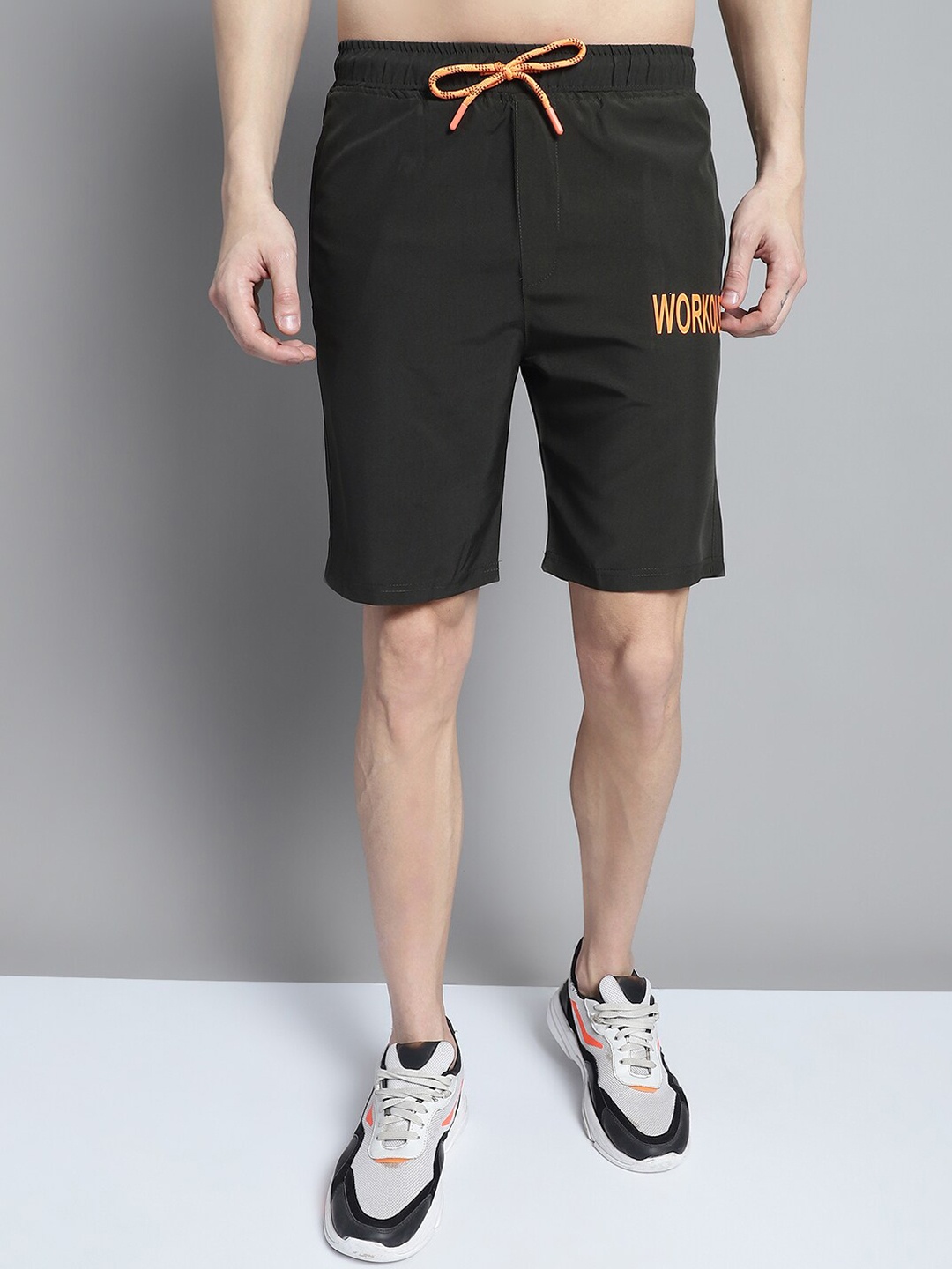 

WELL QUALITY Men Mid Rise Sports Shorts, Olive