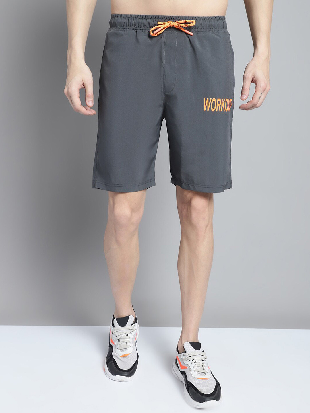 

WELL QUALITY Men Mid Rise Sports Shorts, Charcoal