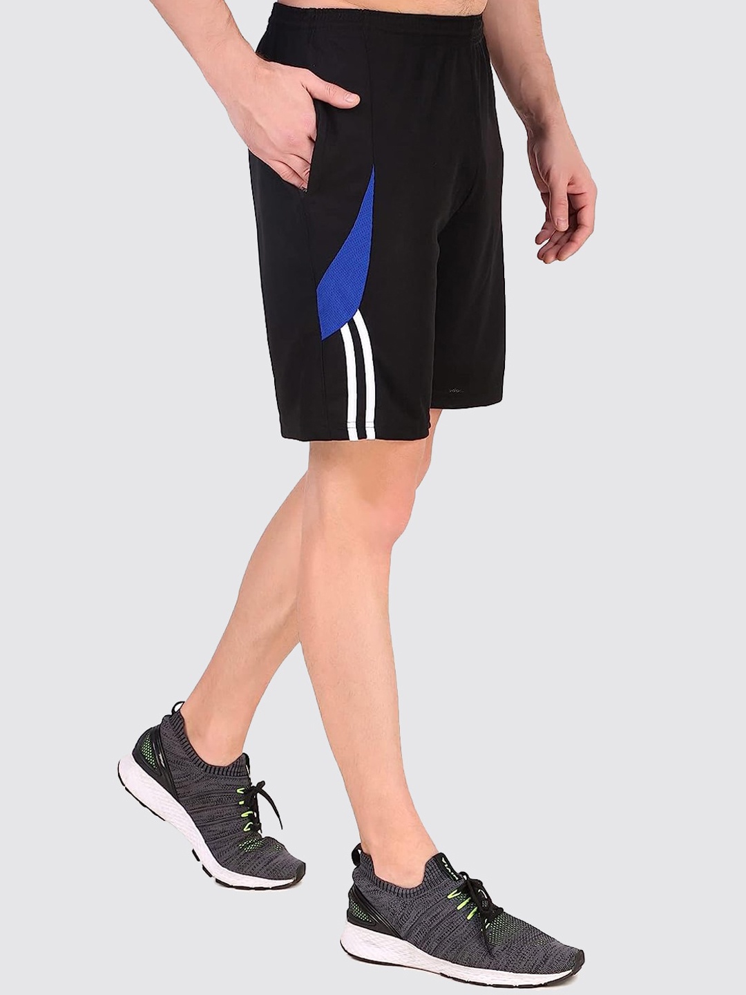 

WELL QUALITY Men Mid Rise Sports Shorts, Black