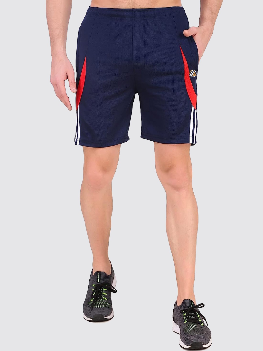 

WELL QUALITY Men Mid Rise Sports Shorts, Navy blue