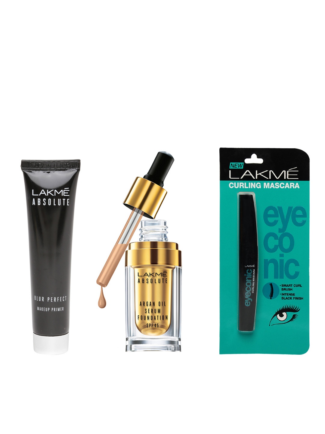 

Lakme Set of Serum Foundation, Makeup Primer & Mascara, Rose