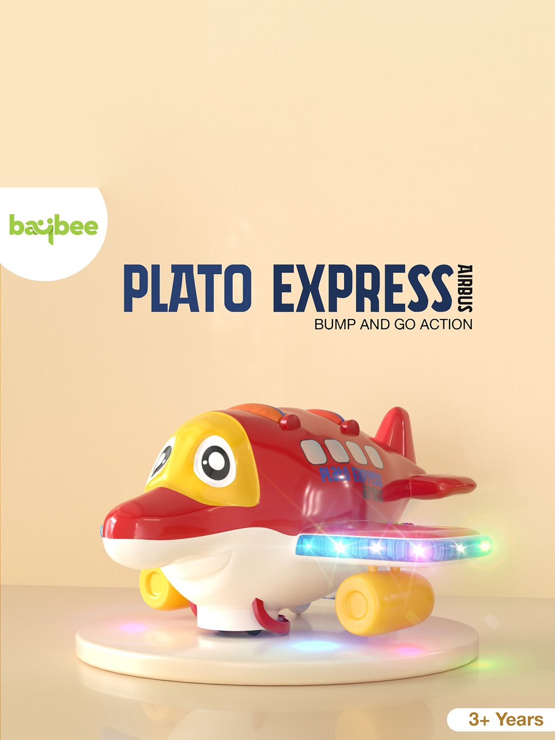 

BAYBEE Kids Plato Aeroplane Baby Musical Toy, Red