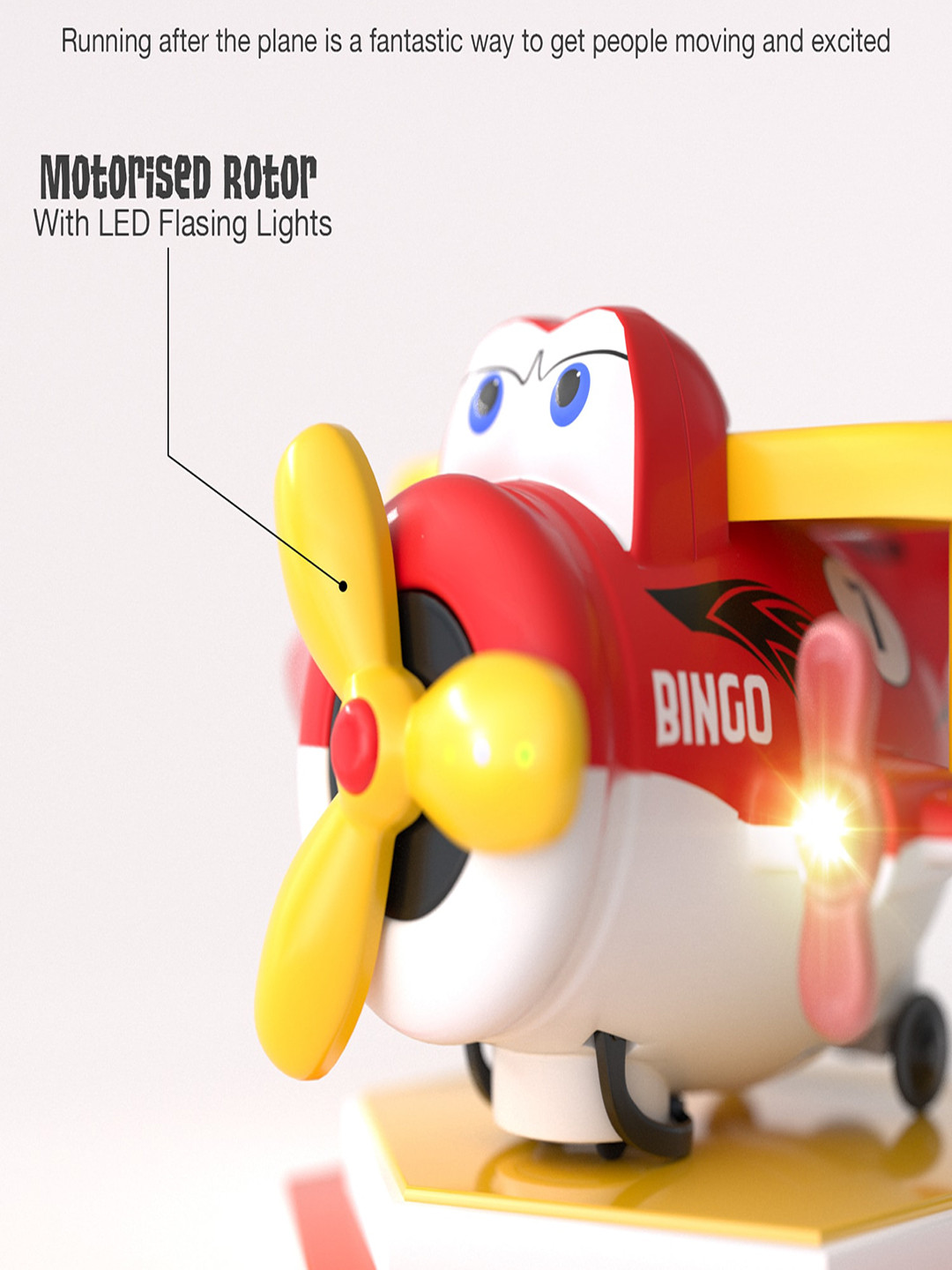 

BAYBEE Kids Bingo Airplane Baby Musical Toy, Red