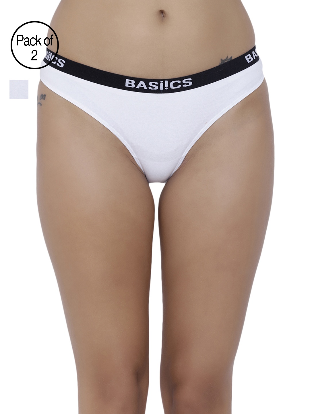 

BASIICS by La Intimo Women Pack of 2 Briefs BCPBR080B055, White