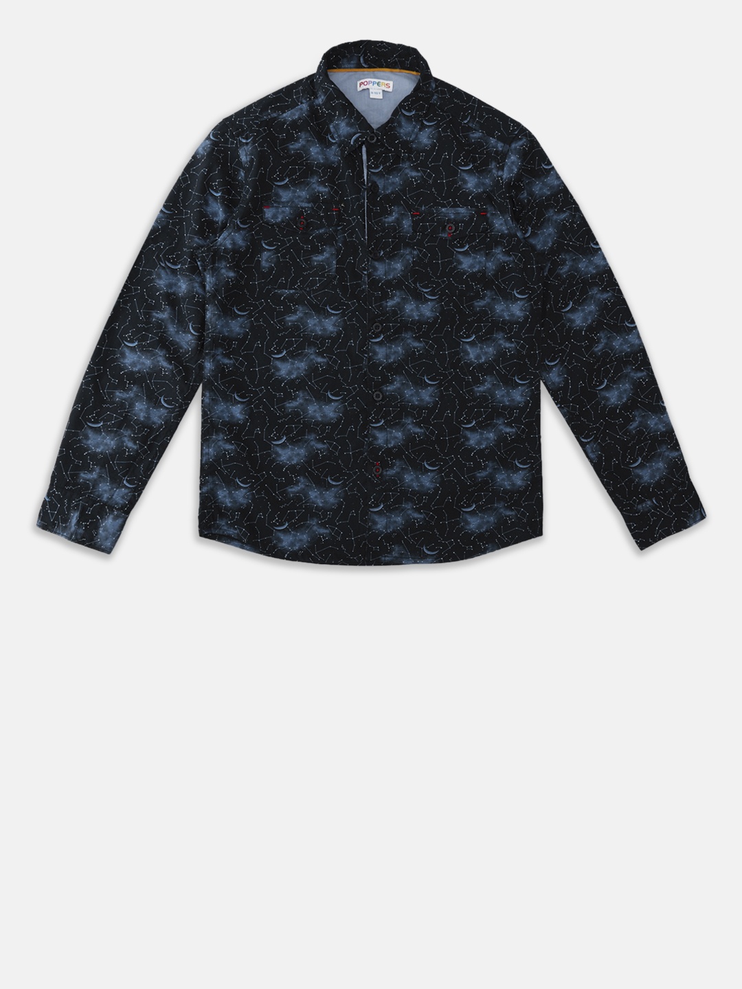 

POPPERS by Pantaloons Boys Navy Blue Classic Regular Fit Printed Casual Shirt