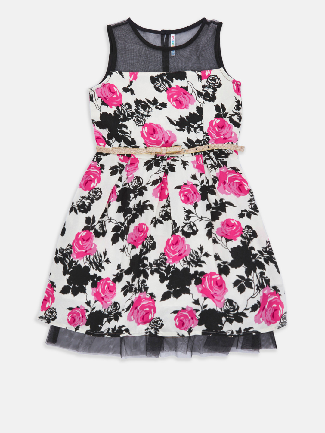 

POPPERS by Pantaloons Girls Off-White Printed Fit and Flare Dress