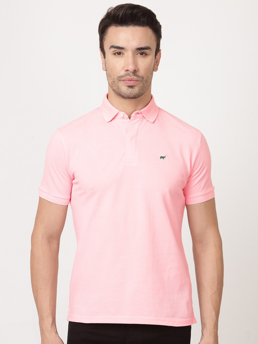 

BRACLO Polo Collar Cotton Casual T-shirt, Pink