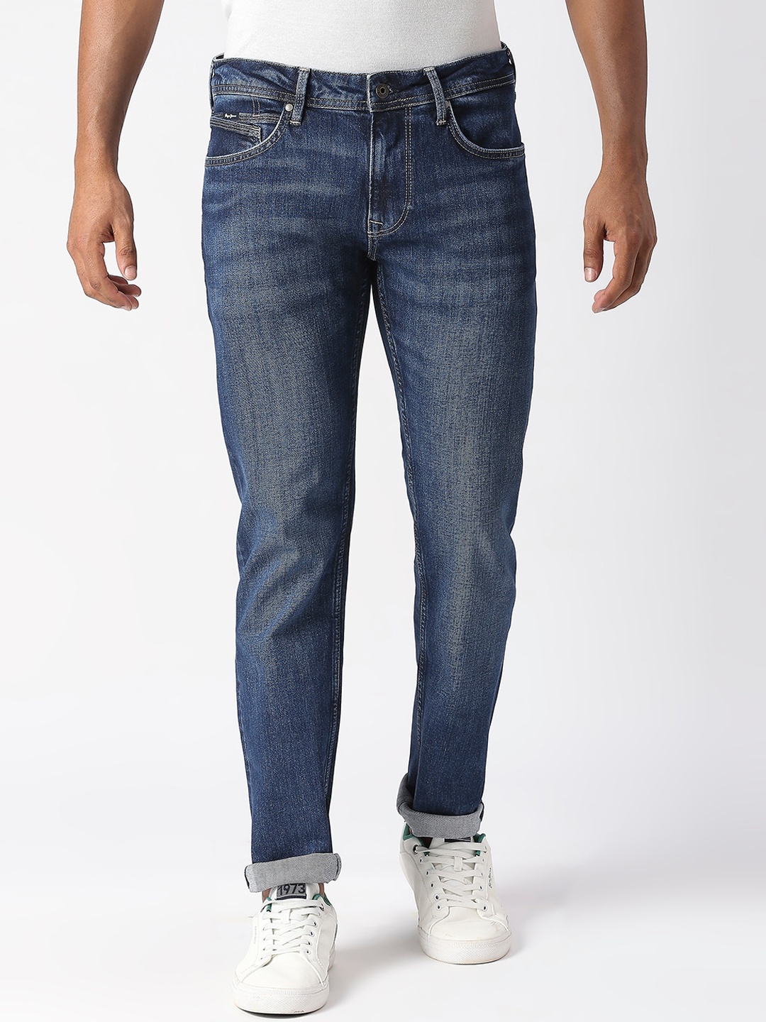 

Pepe Jeans Men Track Mid-Rise Light Fade Jeans, Blue