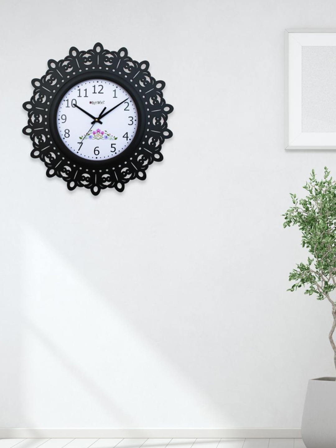 

OLIVE TREE Black & White Wood Contemporary Wall Clock