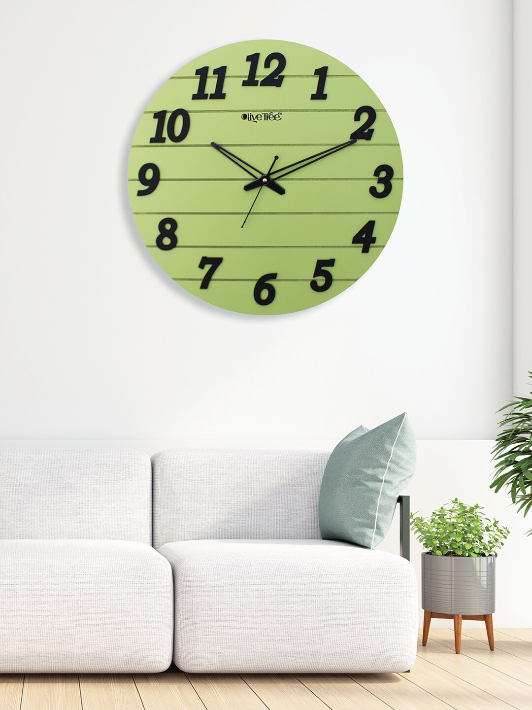 

OLIVE TREE Green & Black Wooden Contemporary Silent Wall Clock