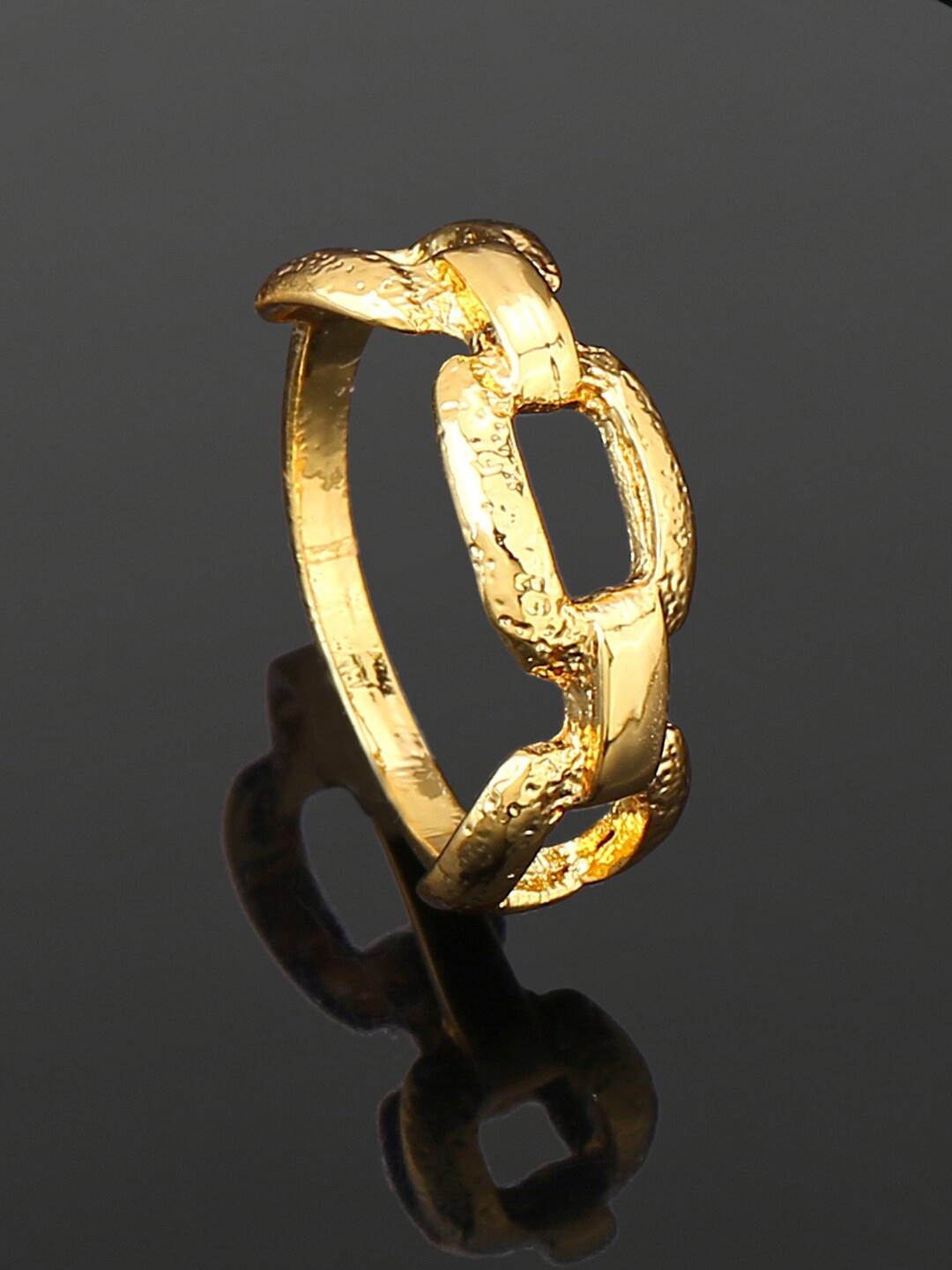 

Estele Gold Plated Chain Shaped Finger Ring