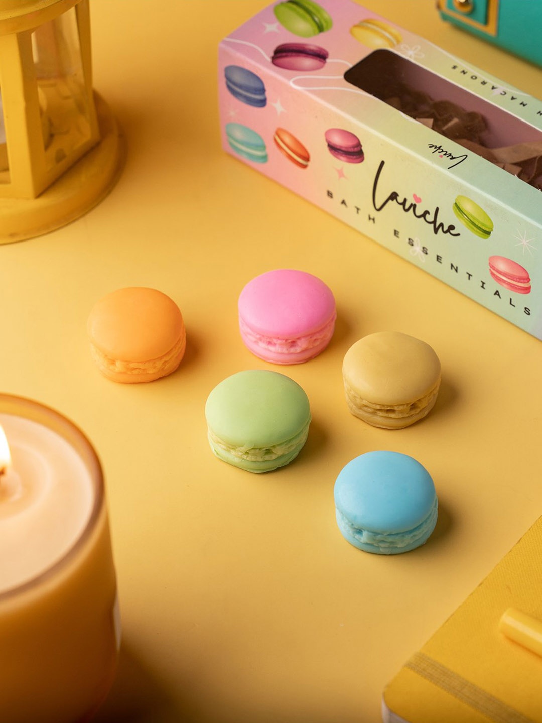 Laviche Bath Essentials Set of 5 Macaron Soaps - 400 g, Multi