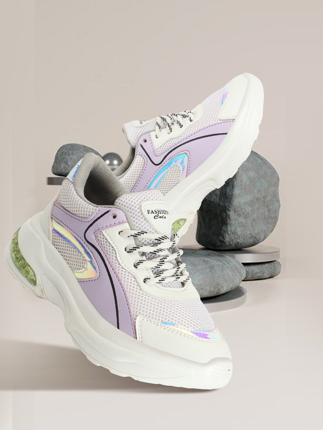 

Colo Women Colourblocked Chunky Sneakers, White
