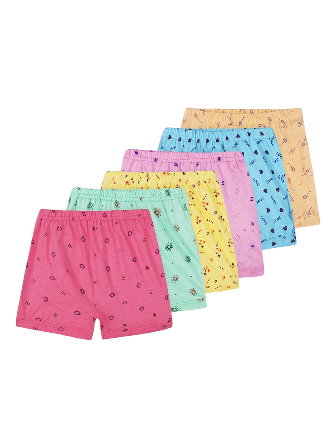 

BAESD Infants Pack Of 6 Printed Pure Cotton Boy Short Briefs, Peach