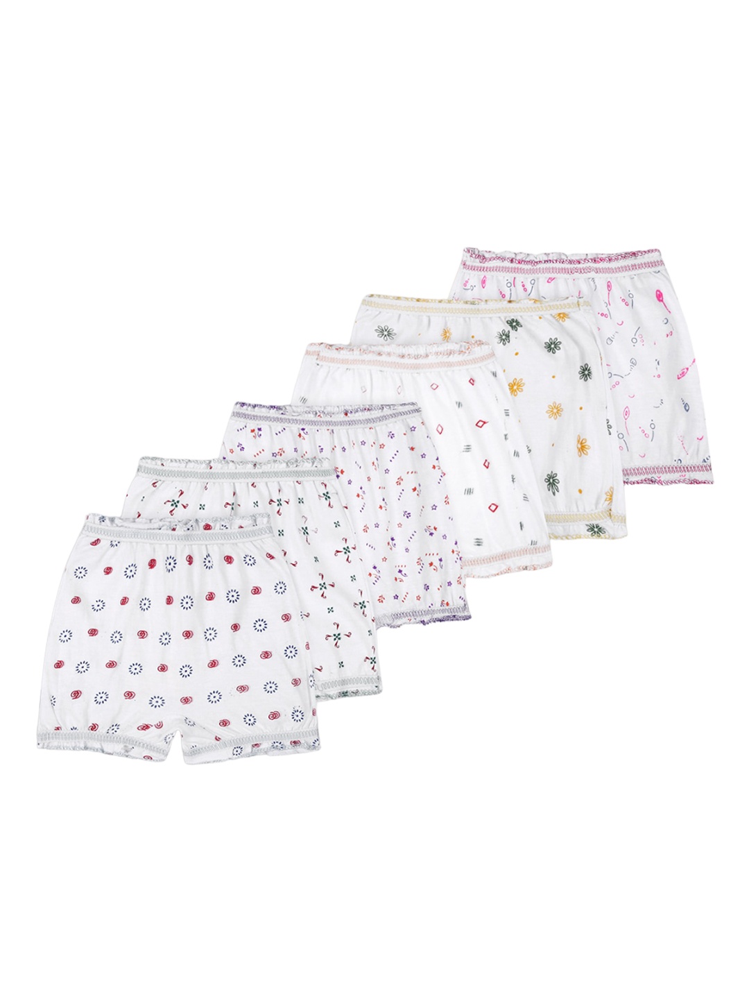 

BAESD Infants Pack Of 6 Printed Pure Cotton Boy Short Briefs, White
