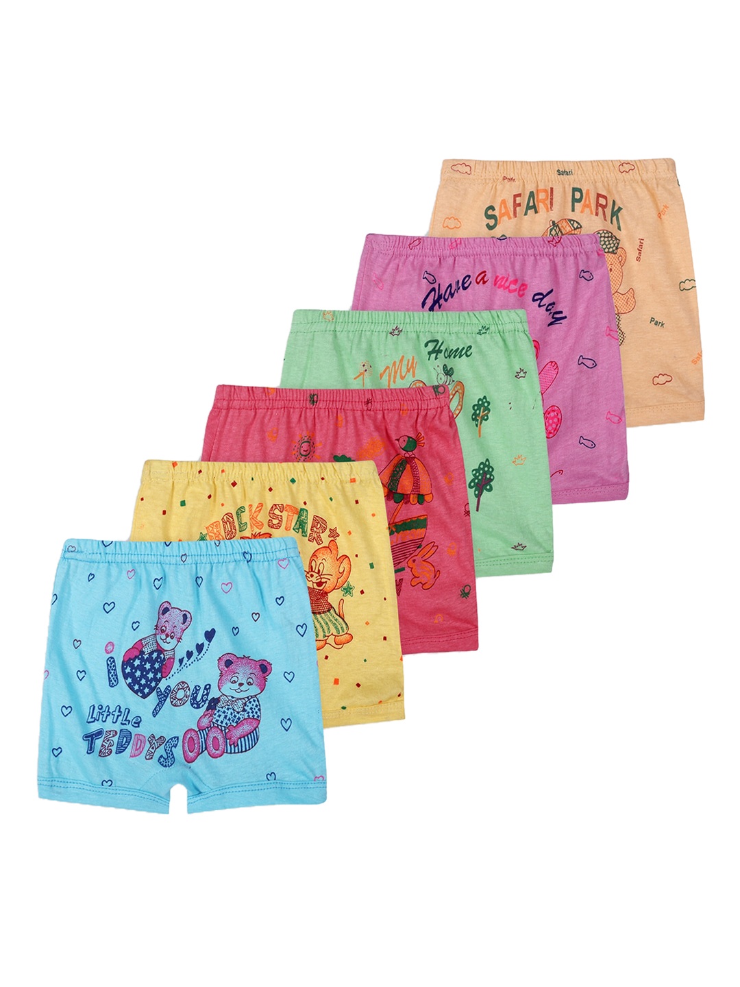 

BAESD Infants Kids Pack Of 6 Printed Pure Cotton Boy Short Briefs 1_S.P_0-3M_PO-6, Blue