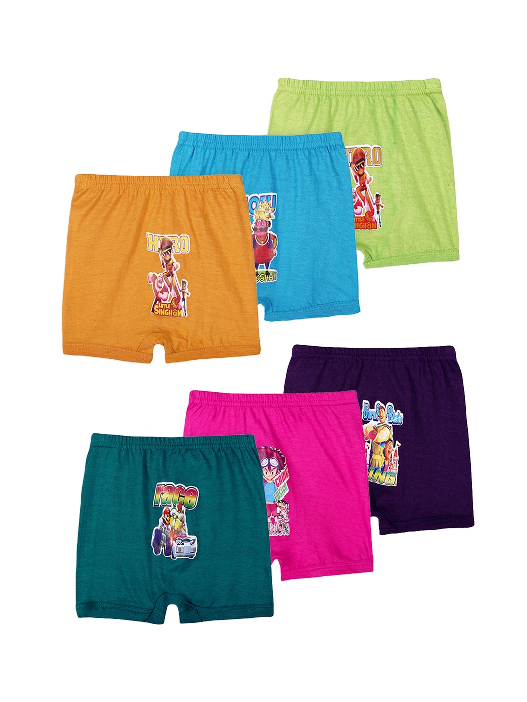 

BAESD Infants Kids Pack Of 6 Printed Pure Cotton Boy Short Briefs 1_DRA_0-3M_PO-6, Green