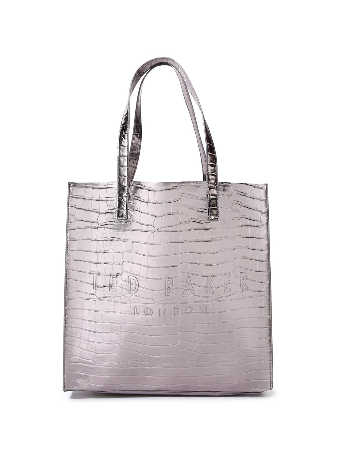 

Ted Baker Graphic Quilted Textured PU Shopper Tote Bag, Metallic