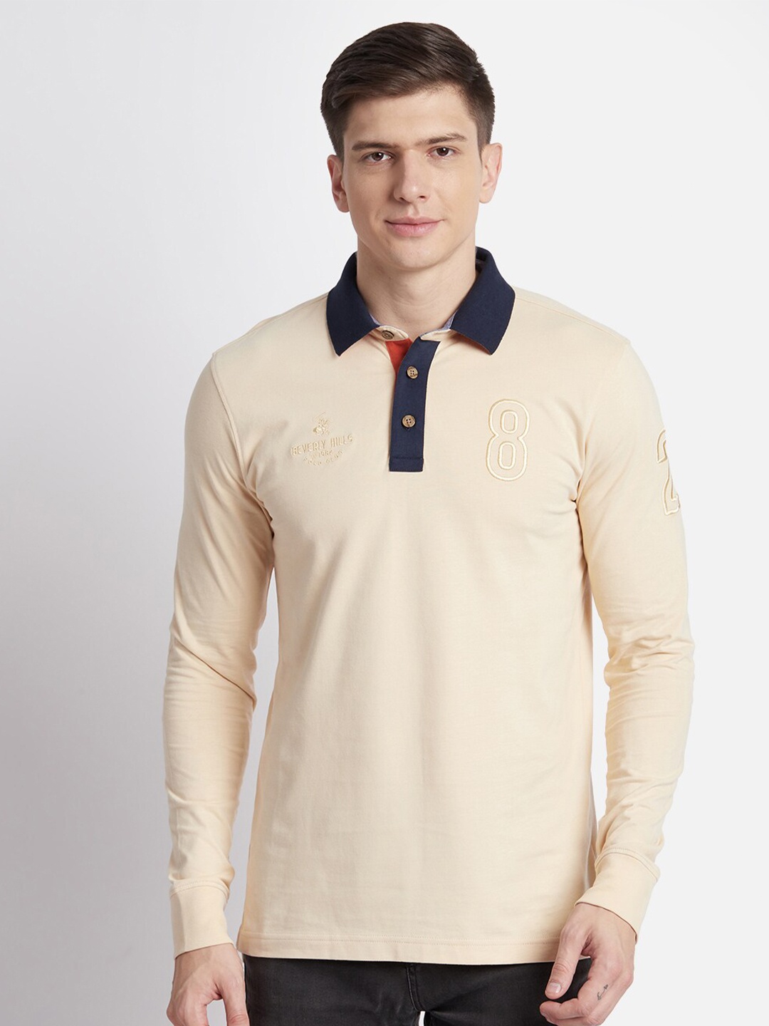

Beverly Hills Polo Club Polo Collar Cotton T-Shirt, Peach