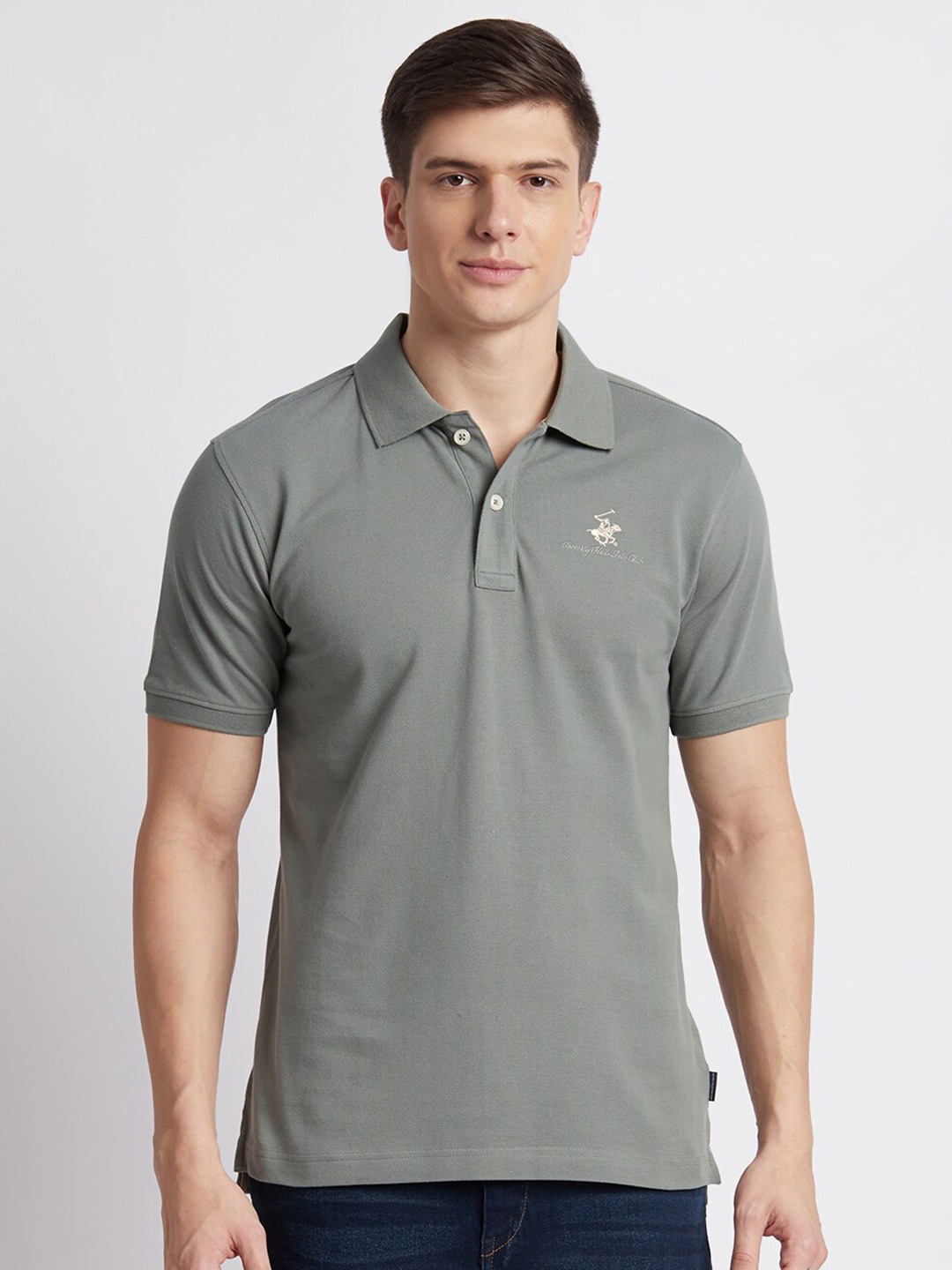 

Beverly Hills Polo Club Polo Collar Cotton T-Shirt, Grey