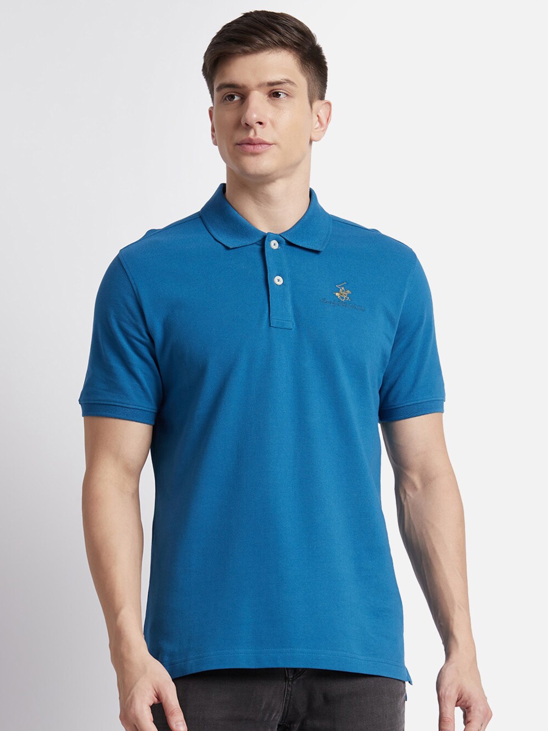 

Beverly Hills Polo Club Polo Collar Cotton T-Shirt, Blue