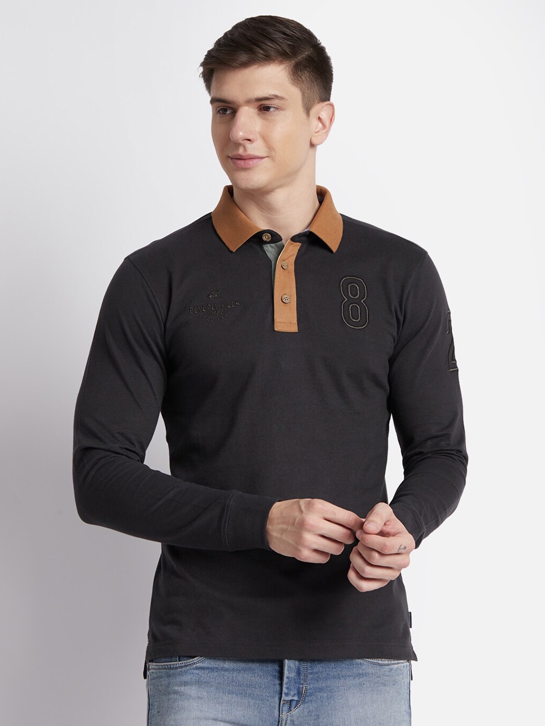 

Beverly Hills Polo Club Polo Collar Regular Fit Cotton T-shirt, Black