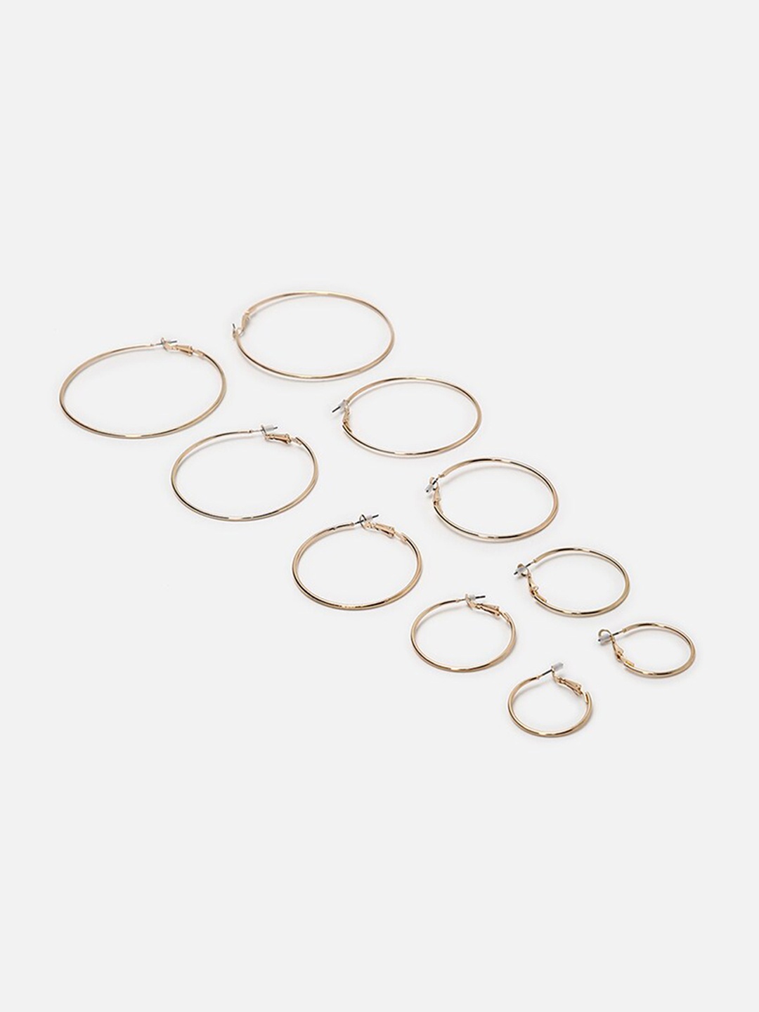 

FOREVER 21 Set of 5 Gold-Plated Contemporary Hoop Earrings