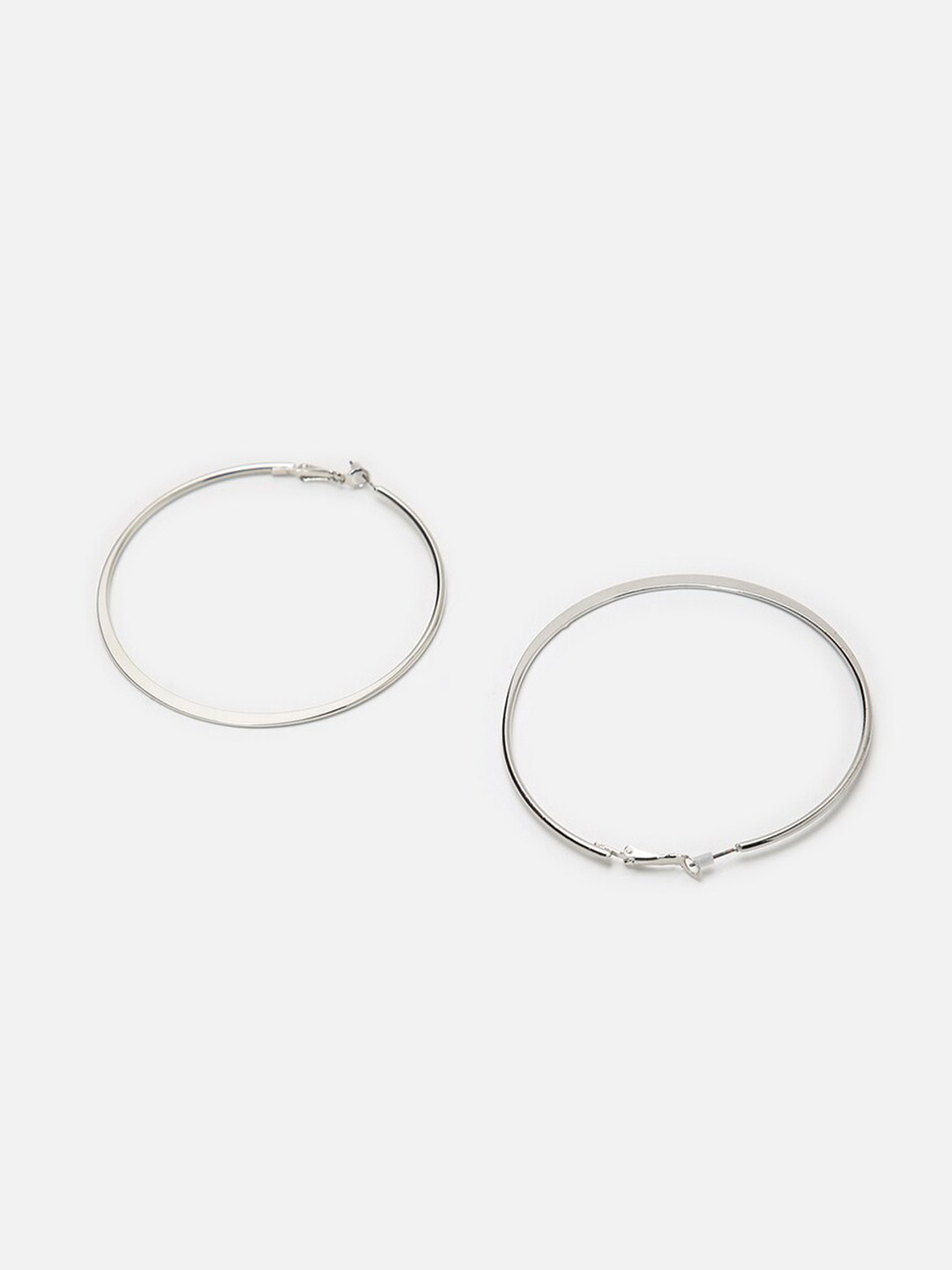 

FOREVER 21 Silver-Plated Contemporary Hoop Earrings