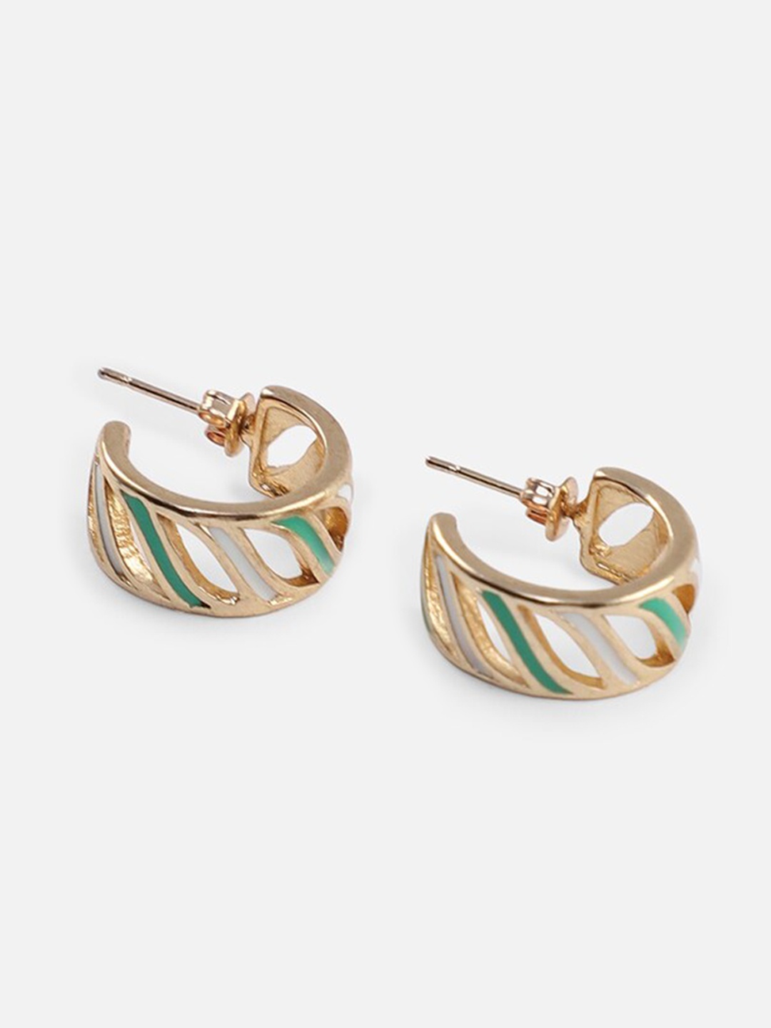 

FOREVER 21 Gold-Plated Contemporary Studs Earrings