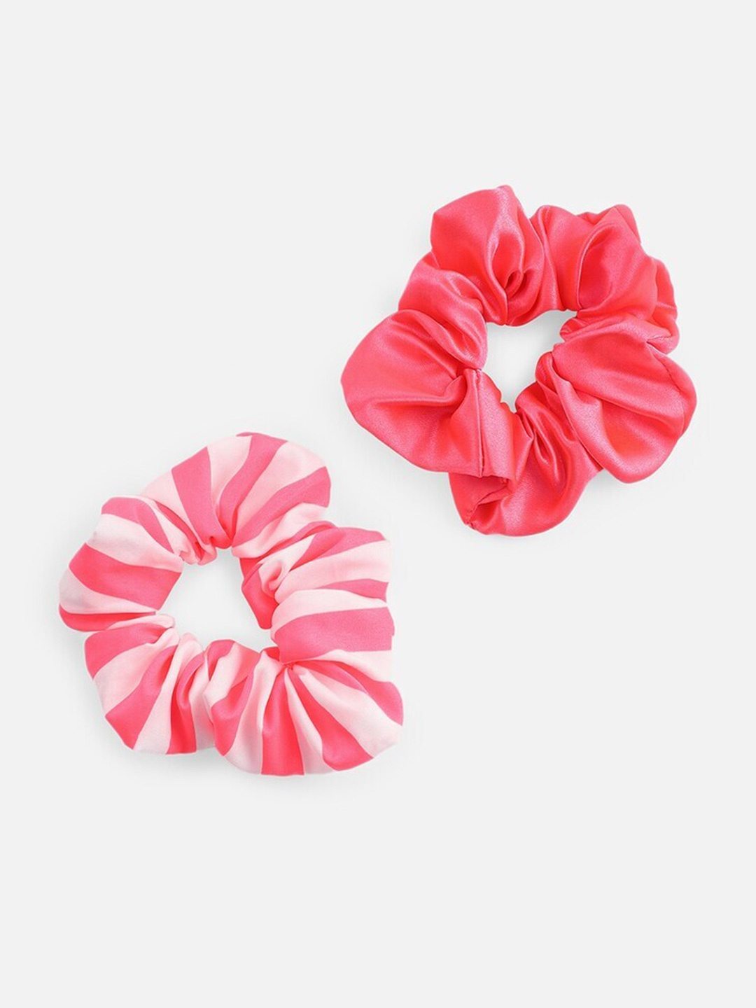 

FOREVER 21 Set of 2 Scrunchy Ponytail Holders, Pink