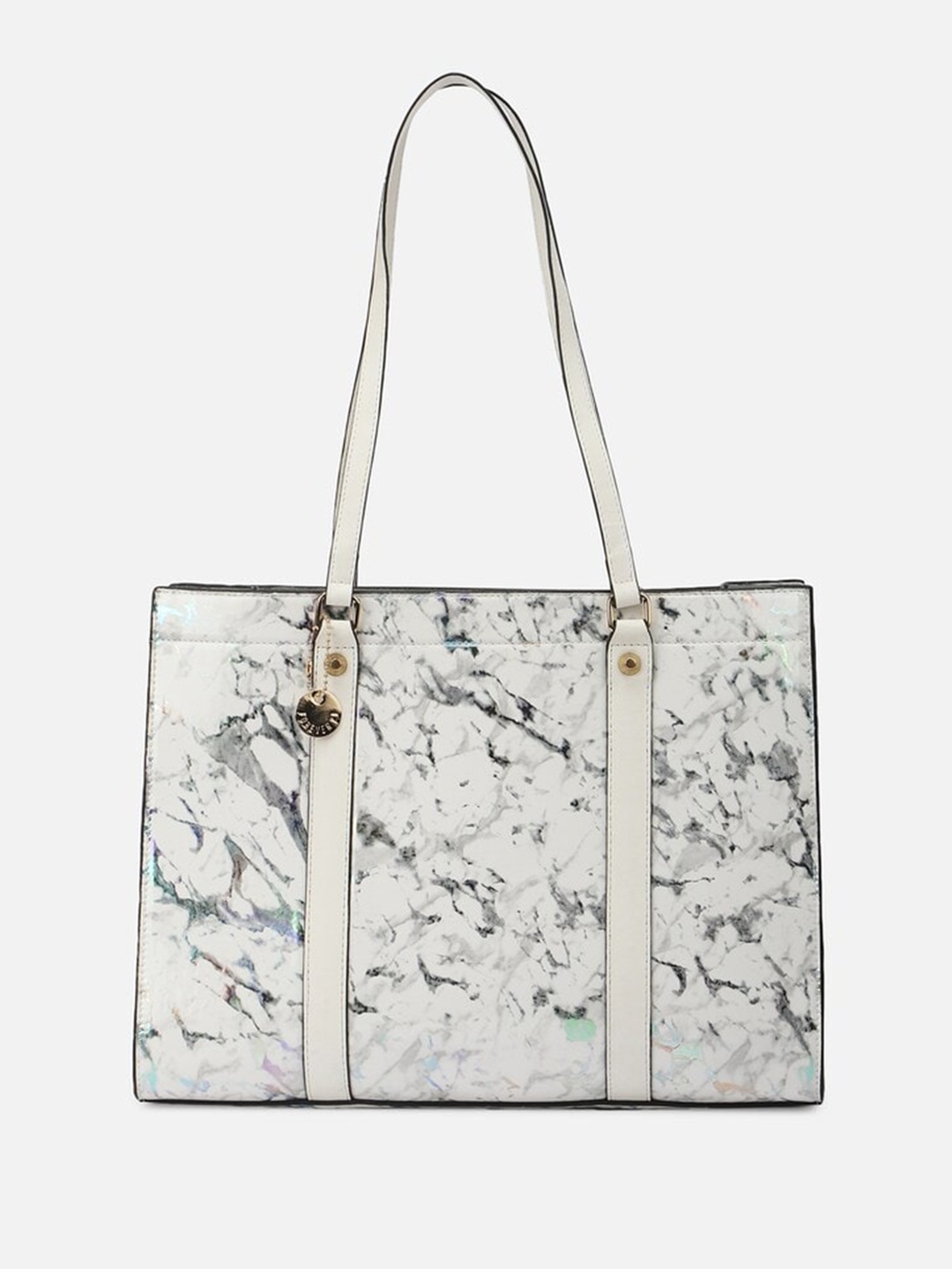 

FOREVER 21Abstract Printed Structured Shoulder Bag, White