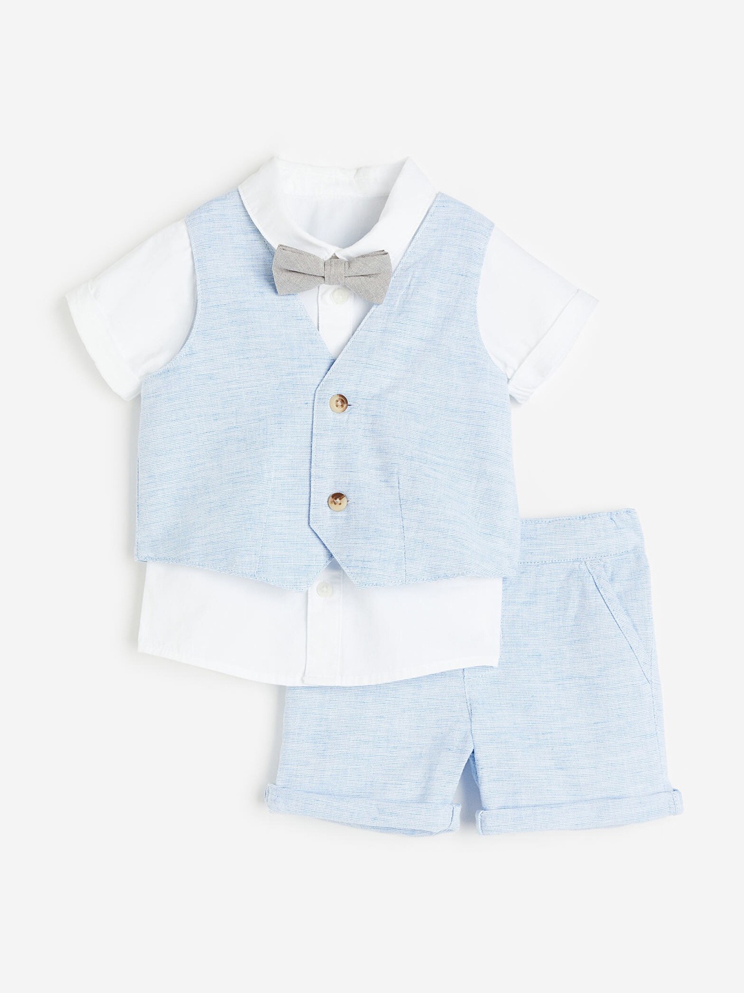 

H&M Boys 3-Piece Set with A Bow Tie, Blue