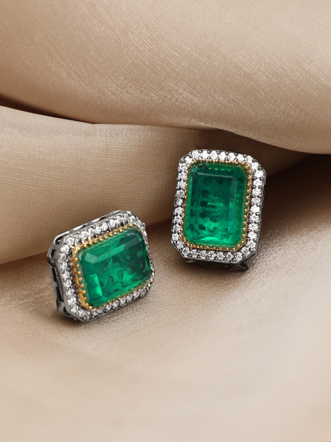 

Rubans Gold-Plated Contemporary Studs Earrings