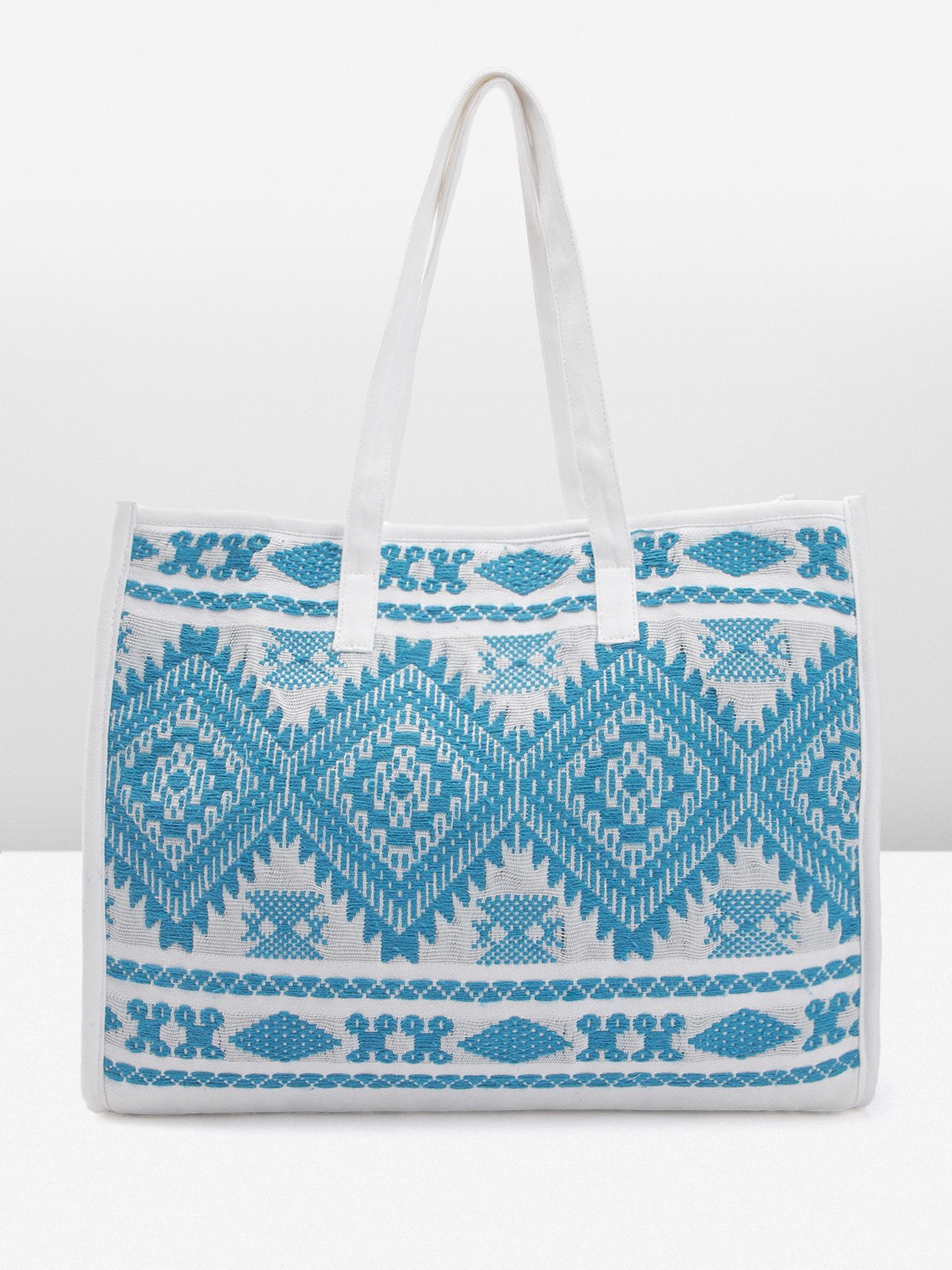 

Anouk Ethnic Motifs Structured Tote Bag, Blue