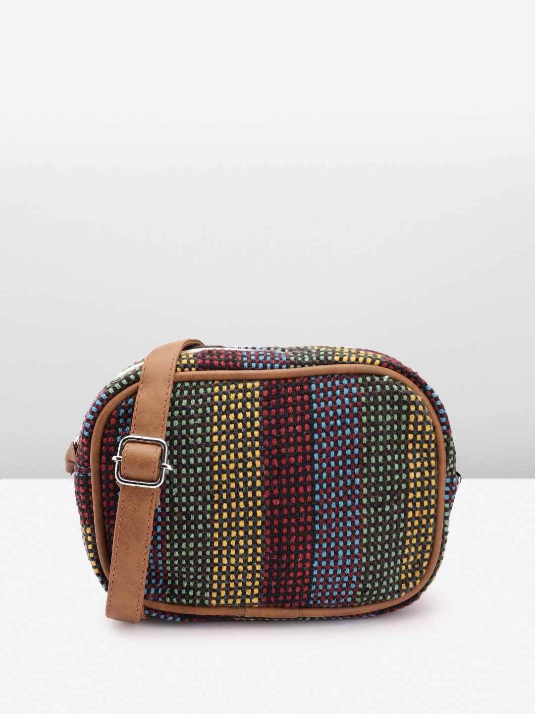 

Anouk Geometric Self Design Structured Sling Bag, Multi