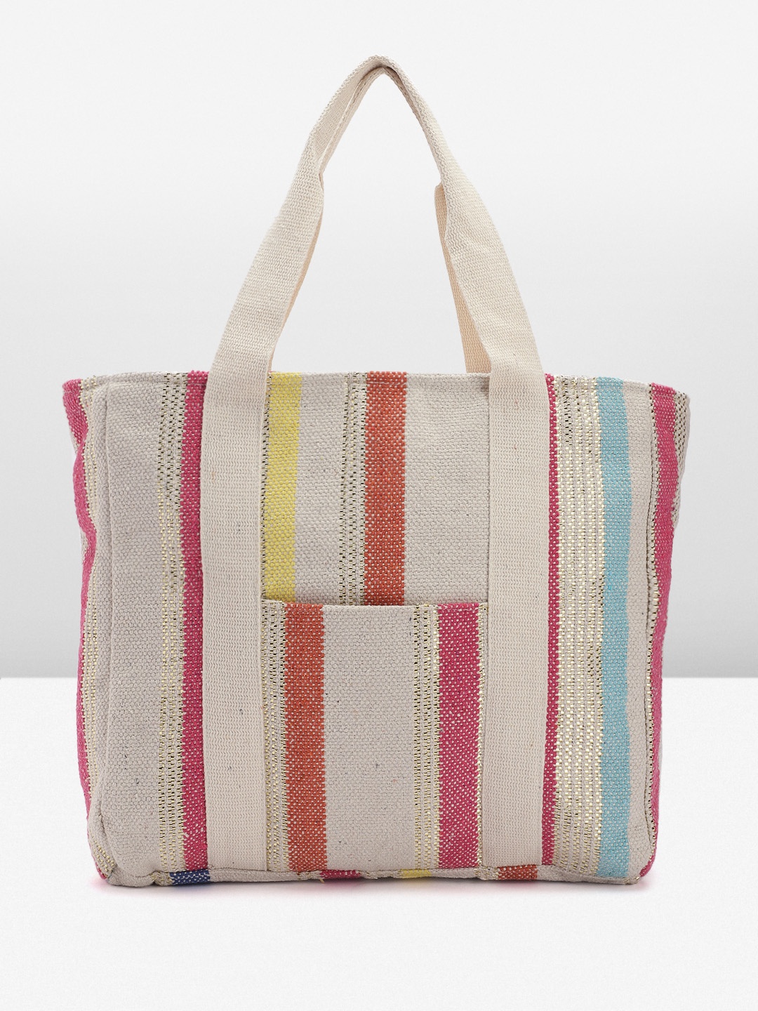 

Anouk Striped Shopper Shoulder Bag, Beige