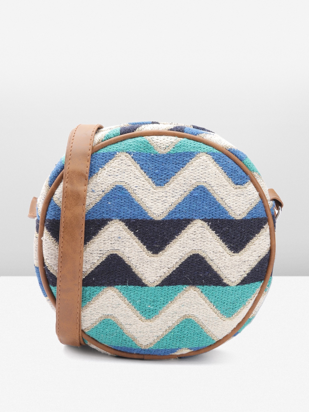 

Anouk Chevron Design Structured Sling Bag, Blue