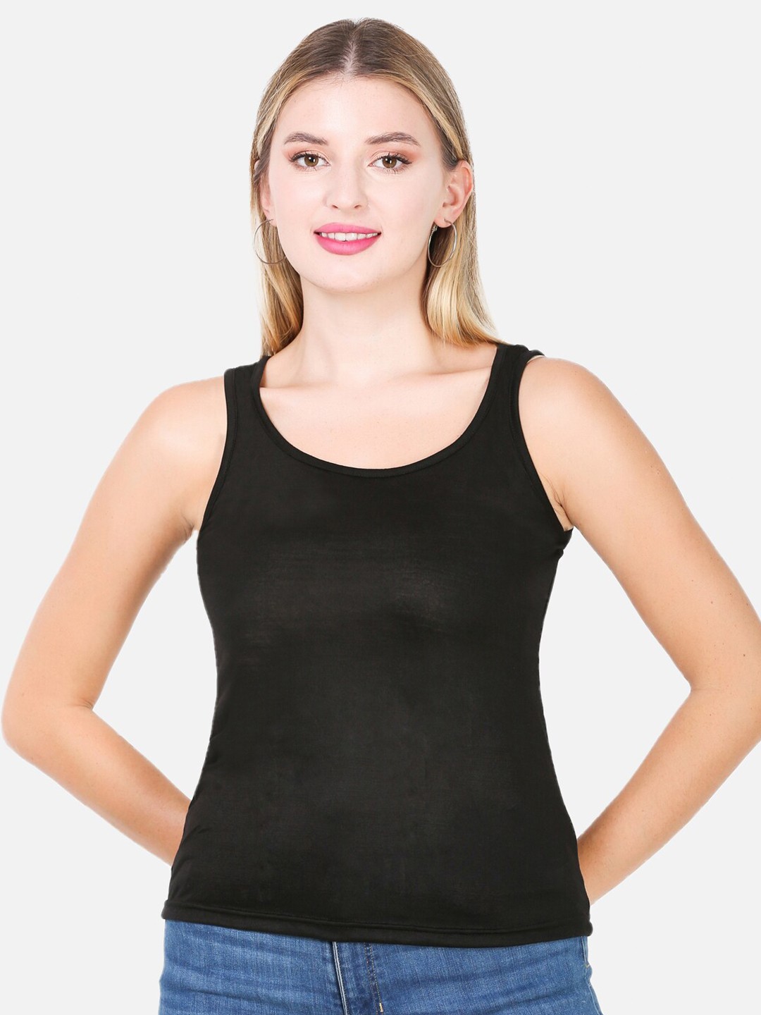 

Fasha Cotton Sleeveless Tank Top, Black