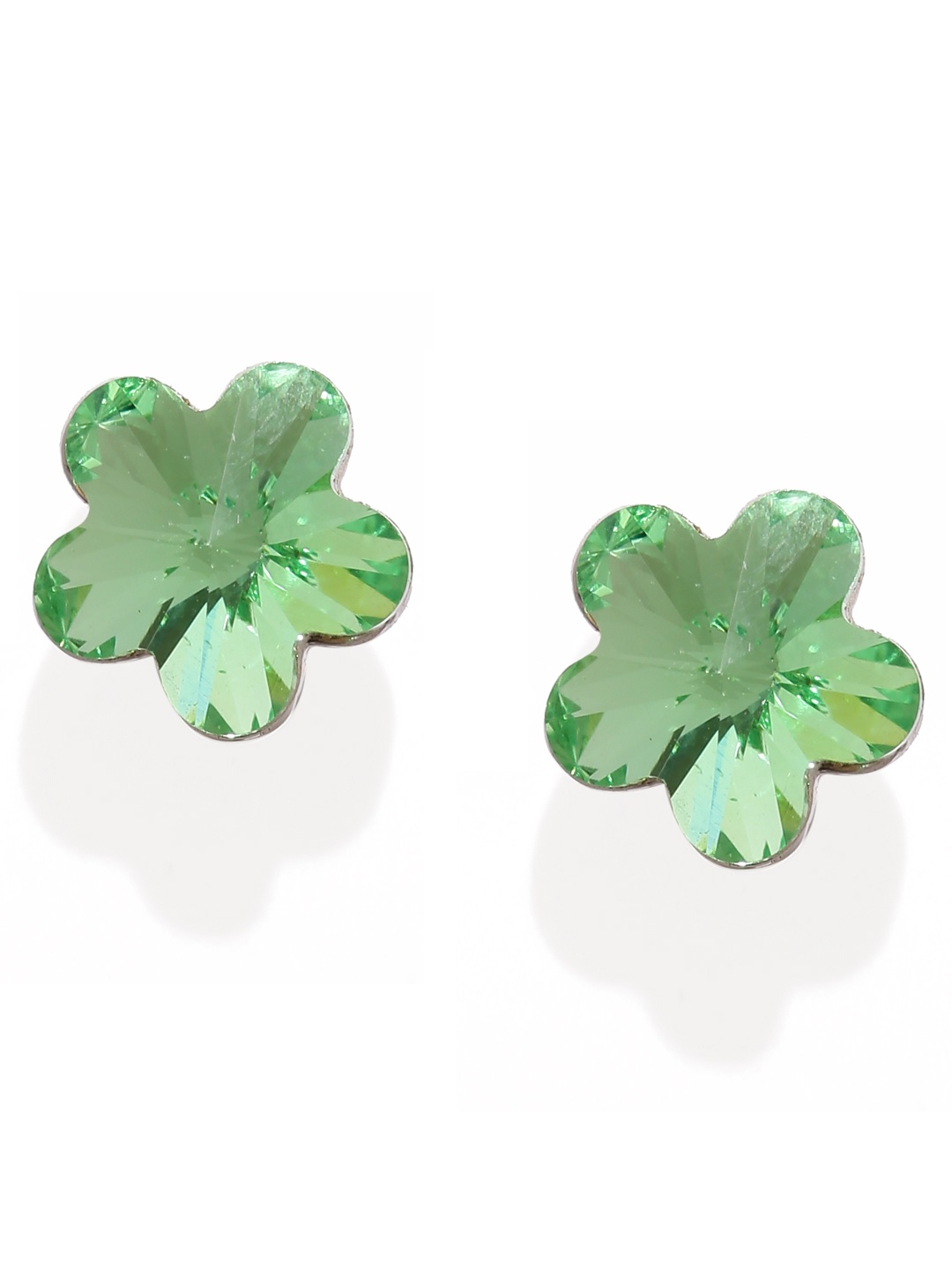 

Yellow Chimes Crystals from Swarovski Collection Green Floral Studs Earring