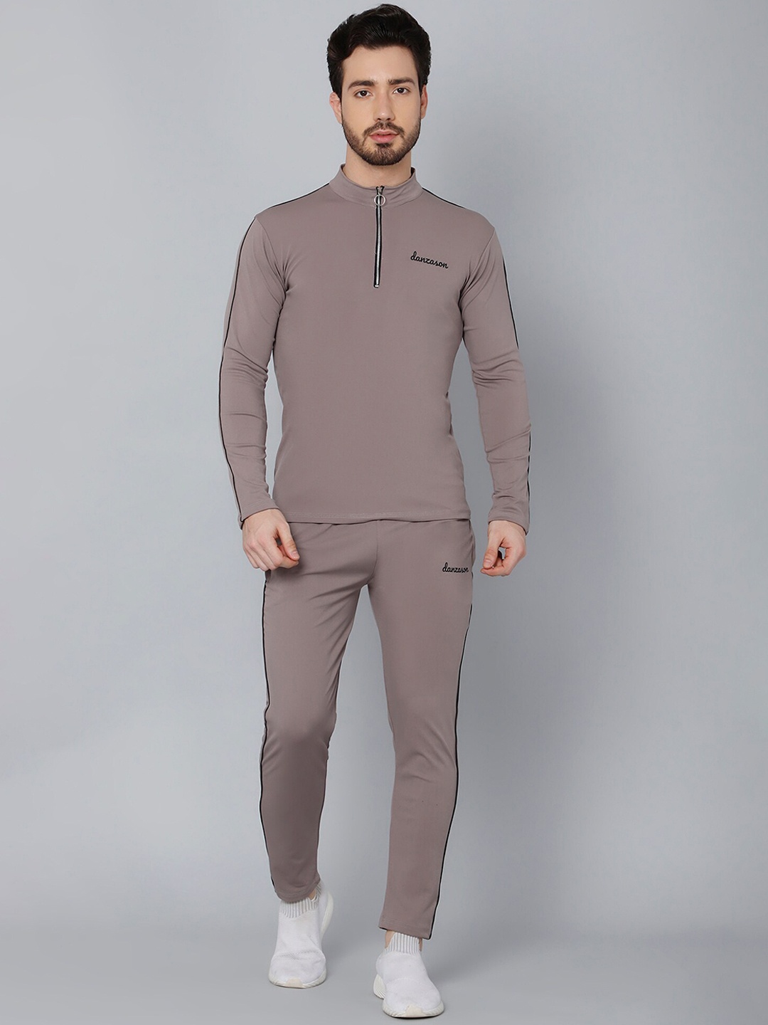 

DANZA-SON Striped Detail Tracksuits, Grey